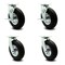 Service Caster 8 Inch Black Pneumatic Wheel Caster Swivel with Swivel Locks 2 with Brakes, 4PK SCC-100S280-PNB-TLB-BSL-2-BSL-2 - alternate 1